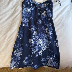 Sweetheart Contour Floral Oasis Mini Strap Dress